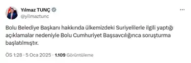 Bolu Belediye Başkanı Özcan Hakkında Soruşturma