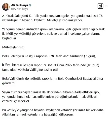 Kartalkaya Otel Yangını: İhmal Raporları Savcılıkta