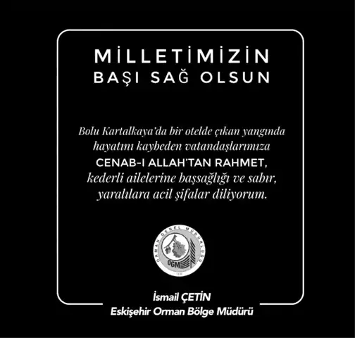 Bolu Kartalkaya Otel Yangını: Taziye Mesajı